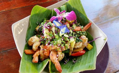 กุ้งผัดแสงโสม