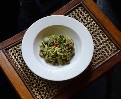 สปาเกตตีเขียวหวานไก่