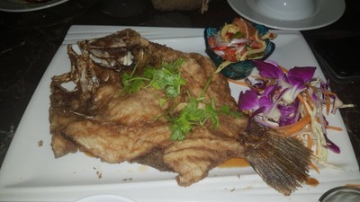 ปลากระพงทอดน้ำปลา