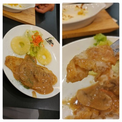 สเต๊กปลาดอลลี่ซอสเห็ด