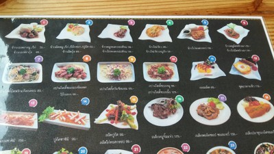 ป้ายราคาหรือสมุดเมนู