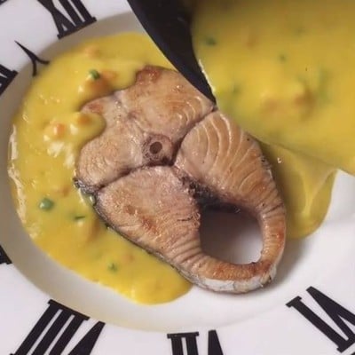 วิธีทำ ปลาอินทรีย์ราดซอสฟักทอง