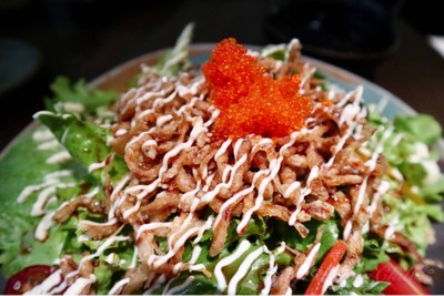 Shirauo Salad สลัดปลาเงินทอดกรอบ