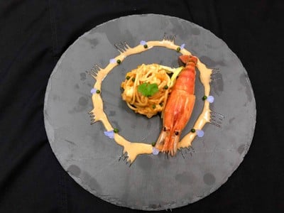 สปาเก๊ตตี้กุ้งผัดพริกเผา