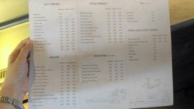 ป้ายราคาหรือสมุดเมนู