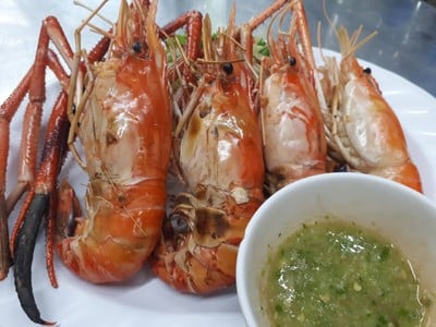 กุ้งใหญ่เผา (ครึ่งโล)