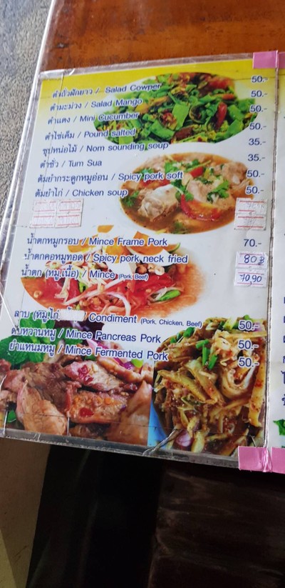 ป้ายราคาหรือสมุดเมนู