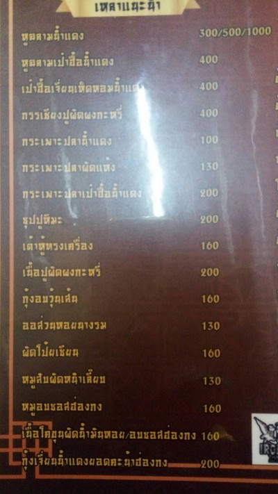 ป้ายราคาหรือสมุดเมนู