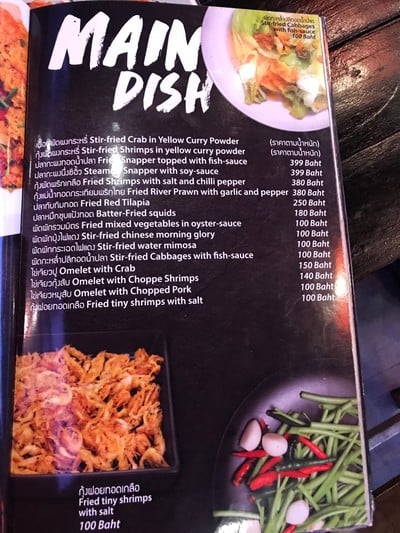 ป้ายราคาหรือสมุดเมนู