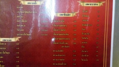 ป้ายราคาหรือสมุดเมนู