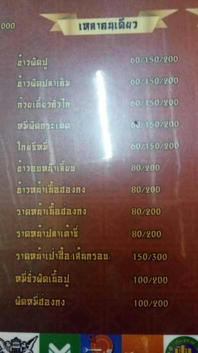 ป้ายราคาหรือสมุดเมนู