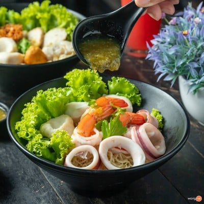 เมนูของร้าน ฟู่ ก๋วยเตี๋ยวปลาพริกสด