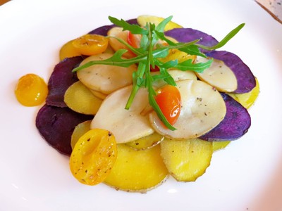 Sautee Japanese Sweet Potato And Mushroom