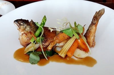 Nagano Rainbow Trout Confit with Fondant Potatoes