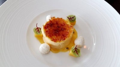 Passion Fruit Crème Brulee, and Coconut Meringue