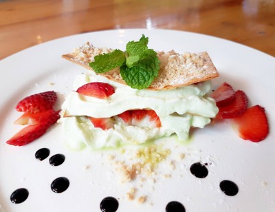Pandanus Mille Feuille With Fresh Strawberry