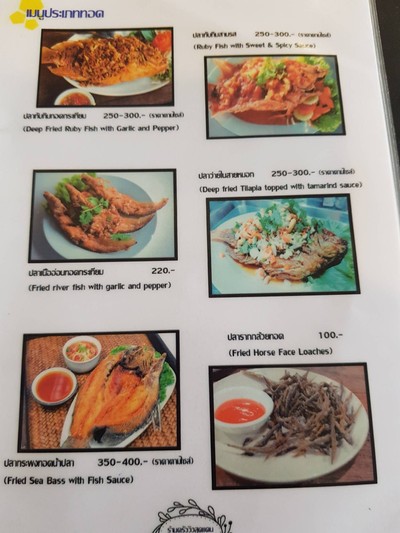 ป้ายราคาหรือสมุดเมนู