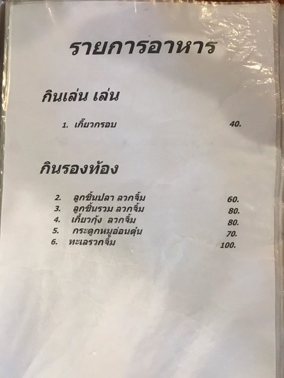 ป้ายราคาหรือสมุดเมนู