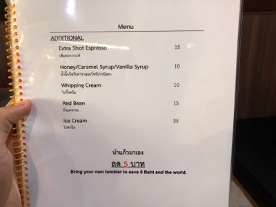 ป้ายราคาหรือสมุดเมนู