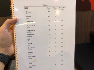 ป้ายราคาหรือสมุดเมนู