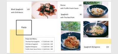 ป้ายราคาหรือสมุดเมนู