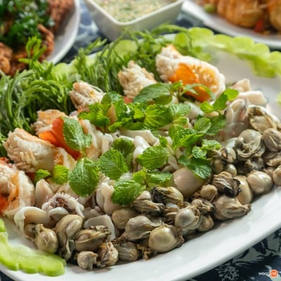 เมนูของร้าน กุ้งอบภูเขาไฟ