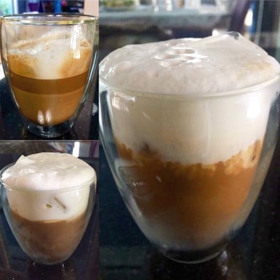 กาแฟร้อน ฟองนม 