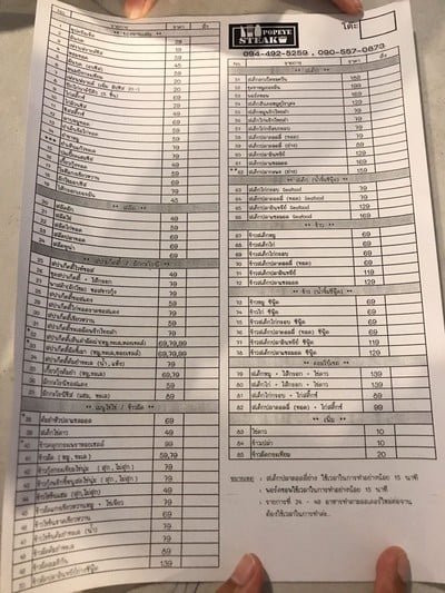 ป้ายราคาหรือสมุดเมนู