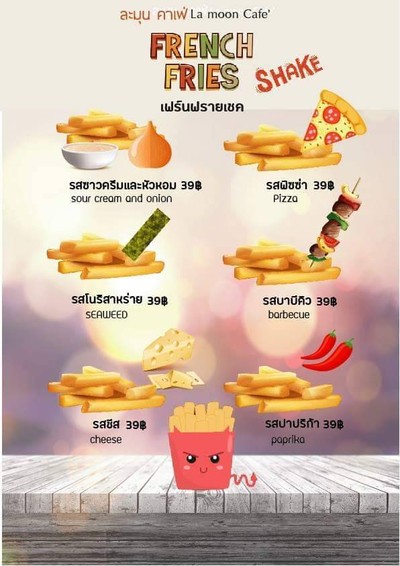 ป้ายราคาหรือสมุดเมนู