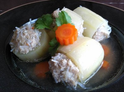 วิธีทำ แกงจืดแตงร้านยัดไส้หมูสับ 🐷