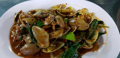 หอยลายผัดพริกเผา