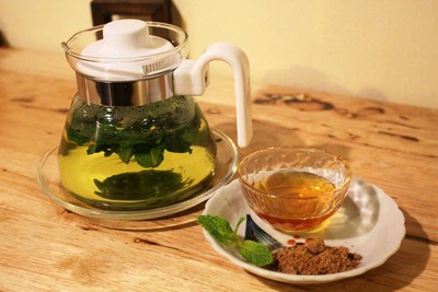 หอมใบมิ้นท์ ใส่น้ำตาลทรายแดงเป็นแบบโมร็อค 