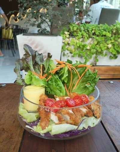 สลัดไก่กรอบ