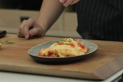 วิธีทำ ข้าวไข่ข้นกุ้งซอสกิมจิ