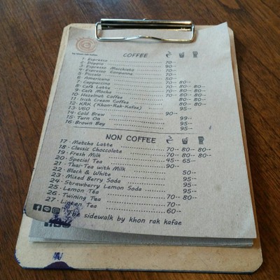 ป้ายราคาหรือสมุดเมนู