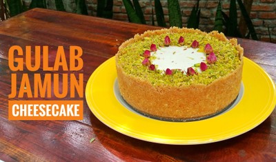 Gulab Jamun No-Bake Cheesecake (กุหลาบจามุนชีสเค้ก)
