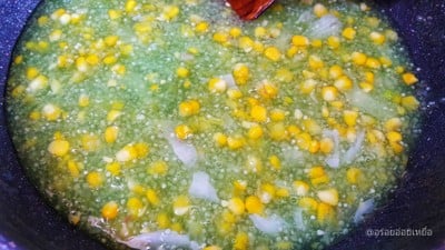 วิธีทำ ตะโก้สาคูข้าวโพดมะพร้าวอ่อน