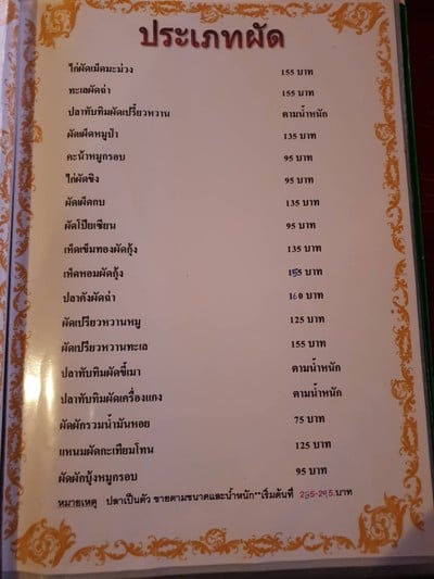 ป้ายราคาหรือสมุดเมนู