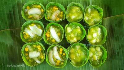 วิธีทำ ตะโก้สาคูข้าวโพดมะพร้าวอ่อน