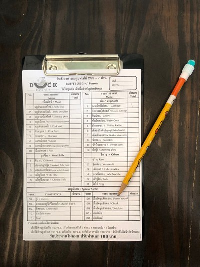 ป้ายราคาหรือสมุดเมนู