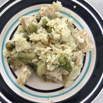 ข้าวอบแกงเขียวหวานหม้อหุงข้าว