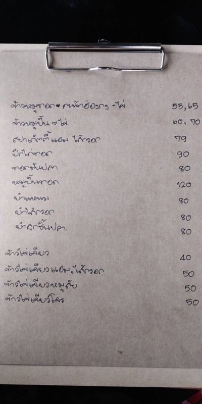 ป้ายราคาหรือสมุดเมนู