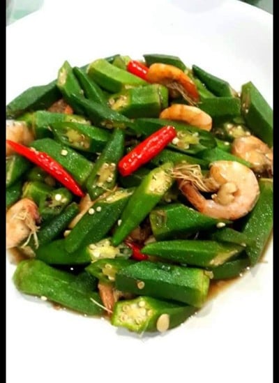 กระเจี๊ยบเขียวผัดกุ้ง