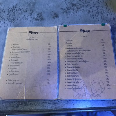 ป้ายราคาหรือสมุดเมนู