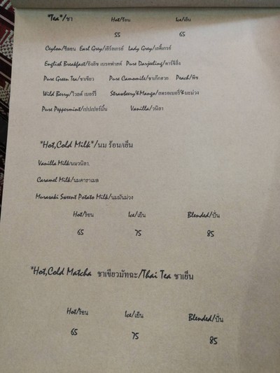 ป้ายราคาหรือสมุดเมนู