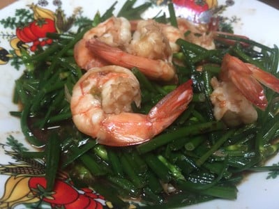 ดอกกุ๊ยฉ่ายผัดกุ้ง ดอกกุ๊ยฉ่ายผัดกุ้ง