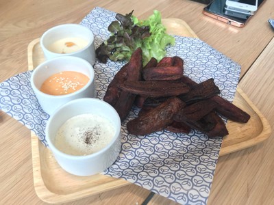 มันม่วงหวานทอด ซอส 3 ฤดู