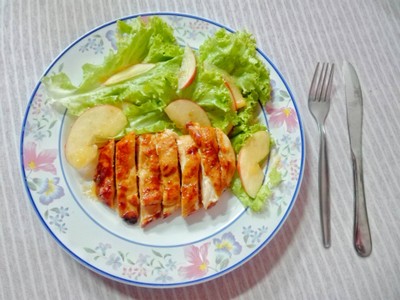 วิธีทำ สลัดอกไก่ย่างซอส 🍯&🍊