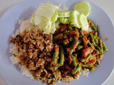 ข้าวราด 2 อย่าง