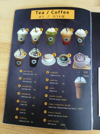 ป้ายราคาหรือสมุดเมนู